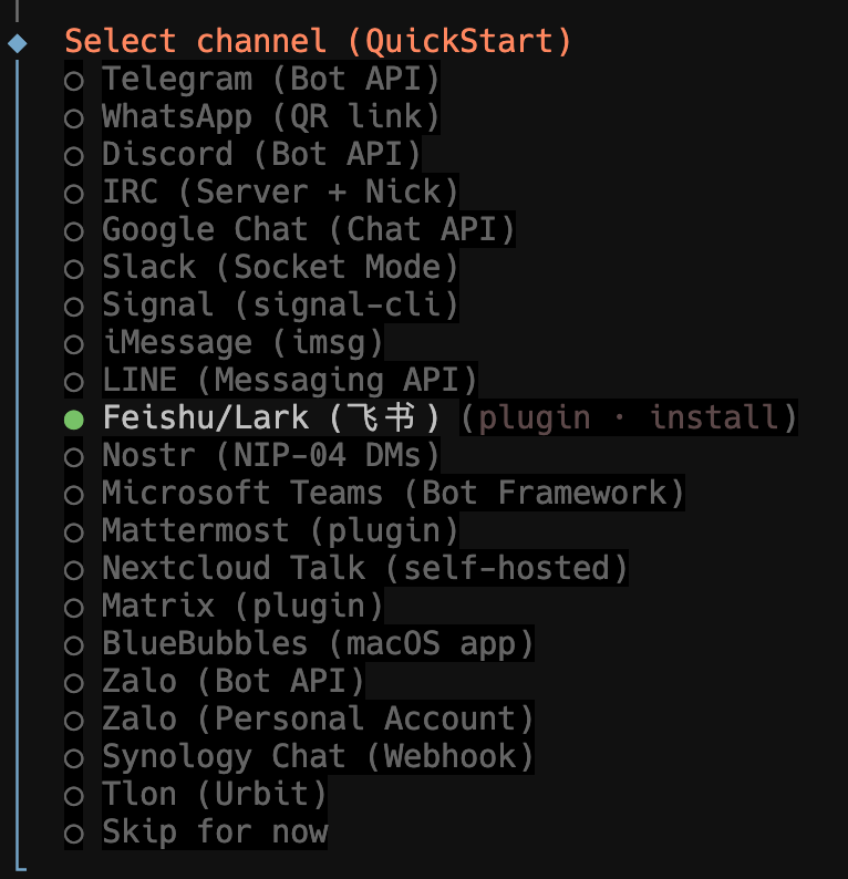 OpenClaw 大模型配置界面截图